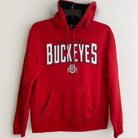 The Ohio State University Buckeyes Scarlet and Gray Hoodie Sweatshirt Men Large - Picture 1 of 6